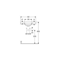 Geberit Preciosa 2 Waschtisch mit Ablagefläche, Breite 60cm, Tiefe 50cm, ohne Hahnlo... GEBERIT-123261000 4022009319644 (Abb. 1)