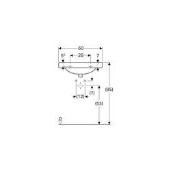 Geberit Preciosa Waschtisch mit Ablagefläche, Breite 60cm, Tiefe 55cm, ohne Hahnloch... GEBERIT-253240000 4022009053951 (Abb. 1)