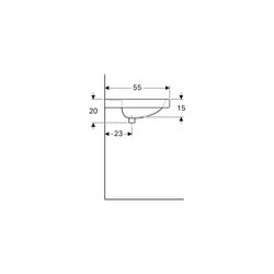 Geberit Preciosa Waschtisch mit Ablagefläche, Breite 60cm, Tiefe 55cm, ohne Hahnloch... GEBERIT-253240000 4022009053951 (Abb. 1)