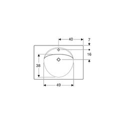 Geberit Preciosa Waschtisch mit Ablagefläche, Breite 80cm, Tiefe 55cm, Hahnloch mitt... GEBERIT-124283000 4022009009385 (Abb. 1)