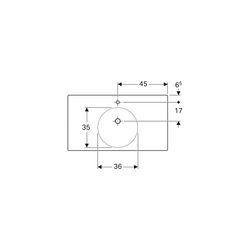 Geberit Preciosa 2 Waschtisch mit Ablagefläche, Breite 90cm, Tiefe 50cm, Hahnloch mi... GEBERIT-123292600 4022009326451 (Abb. 1)