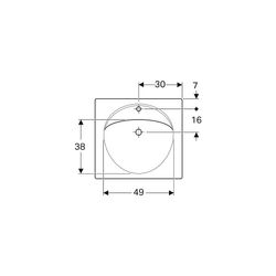 Geberit Preciosa Waschtisch mit Ablagefläche, Breite 60cm, Tiefe 55cm, Hahnloch mitt... GEBERIT-253200000 4022009053791 (Abb. 1)