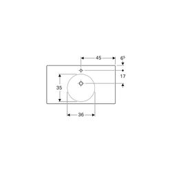 Geberit Preciosa 2 Waschtisch mit Ablagefläche, Breite 90cm, Tiefe 50cm, Hahnloch mi... GEBERIT-123290600 4022009311334 (Abb. 1)