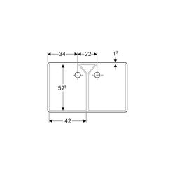 Geberit Publica Mehrzweckbecken mit zwei Becken und Überlauf 90x25x56cm... GEBERIT-350490000 4022009077650 (Abb. 1)
