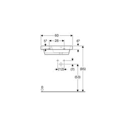 Geberit Bambini Waschtisch mit seitlichem Schwammbecken, 60x16,3x55cm... GEBERIT-162700000 4022009011708 (Abb. 1)