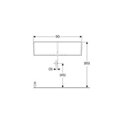 Geberit Publica Mehrzweckbecken mit zwei Becken und Überlauf 90x25x56cm... GEBERIT-350490000 4022009077650 (Abb. 1)