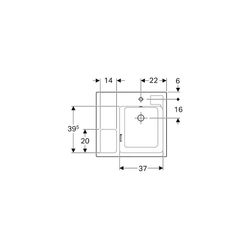Geberit Bambini Waschtisch mit seitlichem Schwammbecken, 60x16,3x55cm... GEBERIT-162700000 4022009011708 (Abb. 1)
