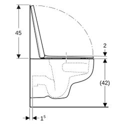 Geberit Renova Plan Set Wand-WC Tiefspüler, TurboFlush, mit WC-Sitz Tiefe 54cm, Weiß... GEBERIT-503152001 4064746083907 (Abb. 1)