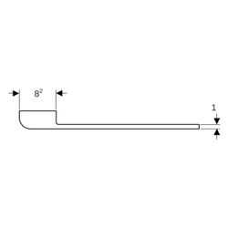 Geberit Handtuchhalter für Badezimmermöbel, Ecke abgerundet Länge 40cm, Hochglanz ve... GEBERIT-510140000 4022009343113 (Abb. 1)
