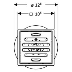 Geberit Bodenablauf Varino, 1,1l/s, 10x10cm, PP, Edelstahl 304, 388060001... GEBERIT-388060001 4064746094064 (Abb. 1)
