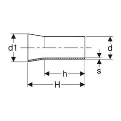 Geberit Mapress Edelstahl Übergang mit Anschweiß- und Einschubende d 108mm, d1 114,3mm... GEBERIT-32421 4025410551399 (Abb. 1)