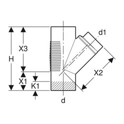Geberit Silent db20 Abzweig 45 Grad, d 160mm, d1 110mm... GEBERIT-315104141 4025416862376 (Abb. 1)