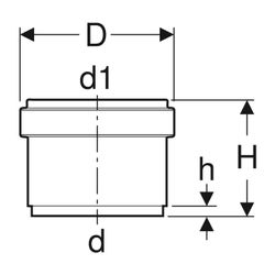 Geberit PE Steckmuffe reduziert, mit Lippendichtung Außendurchmesser 56mm... GEBERIT-361752163 4025410549785 (Abb. 1)