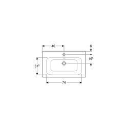 Geberit Renova Plan Möbelwaschtisch, Breite 80cm, Tiefe 48cm, Hahnloch mittig, Überl... GEBERIT-122280000 4022009368987 (Abb. 1)