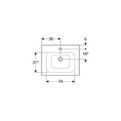 Geberit Renova Plan Möbelwaschtisch, Breite 60cm, Tiefe 48cm, Hahnloch mittig, Überl... GEBERIT-122260600 4022009368932 (Abb. 1)