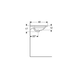 Geberit Renova Plan Doppelmöbelwaschtisch, Breite 130cm, Tiefe 48cm, Hahnloch mittig... GEBERIT-122230600 4022009368970 (Abb. 1)