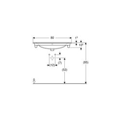Geberit Renova Plan Möbelwaschtisch, Breite 80cm, Tiefe 48cm, Hahnloch mittig, Überl... GEBERIT-122280000 4022009368987 (Abb. 1)