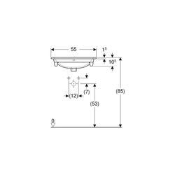 Geberit Renova Plan Möbelwaschtisch, Breite 55cm, Tiefe 48cm, Hahnloch mittig, Überl... GEBERIT-122255000 4022009368925 (Abb. 1)