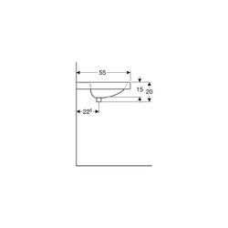 Geberit Preciosa Waschtisch mit Ablagefläche, Breite 80cm, Tiefe 55cm, ohne Hahnloch... GEBERIT-124282600 4022009232189 (Abb. 1)