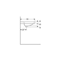 Geberit Preciosa Doppelwaschtisch, Breite 130cm, Tiefe 55cm, ohne Hahnloch, Überlauf... GEBERIT-133220000 4022009010442 (Abb. 1)