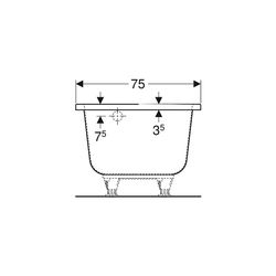 Geberit Renova Fünfeckbadewanne Länge 160cm, Breite 75cm, Abgang rechts... GEBERIT-657260000 4022009093384 (Abb. 1)