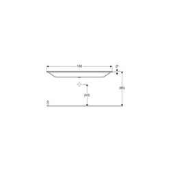 Geberit Xeno2 Möbelwaschtisch, Breite 160cm, Tiefe 48cm, ohne Hahnloch, ohne Überlau... GEBERIT-500278001 4025416432319 (Abb. 1)