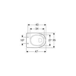 Geberit Renova Comfort Stand-WC Flachspüler, erhöht, Höhe 49cm, Abgang vertikal Tief... GEBERIT-218521000 4022009353686 (Abb. 1)