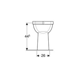 Geberit Renova Comfort Stand-WC Flachspüler, erhöht, Höhe 49cm, Abgang vertikal Tief... GEBERIT-218521000 4022009353686 (Abb. 1)