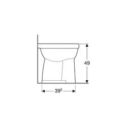 Geberit Renova Comfort Stand-WC Flachspüler, erhöht, Höhe 49cm, Abgang vertikal Tief... GEBERIT-218521000 4022009353686 (Abb. 1)