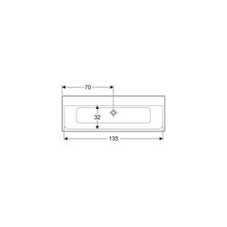 Geberit Xeno2 Möbelwaschtisch, Breite 140cm, Tiefe 48cm, ohne Hahnloch, ohne Überlau... GEBERIT-500276001 4025416383215 (Abb. 1)
