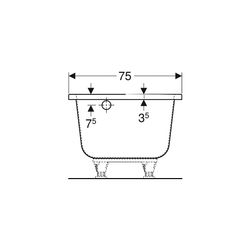 Geberit Renova Fünfeckbadewanne Länge 160cm, Breite 75cm, Abgang links... GEBERIT-657261000 4022009093476 (Abb. 1)