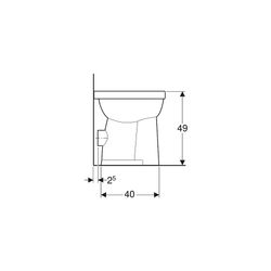 Geberit Renova Comfort Stand-WC Flachspüler, erhöht, Höhe 49cm, Abgang horizontal Ti... GEBERIT-218520600 4022009353679 (Abb. 1)