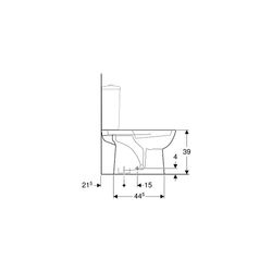Geberit Renova Stand-WC für Aufputzspülkasten aufgesetzt, Tiefspüler, Abgang vertika... GEBERIT-203821600 4022009353730 (Abb. 1)