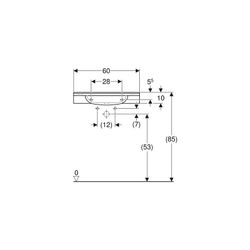 Geberit Publica Waschtisch rundes Design, Ausschnitten, barrierefrei, B 60cm T 55cm ... GEBERIT-402160016 4022009330038 (Abb. 1)
