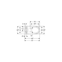 Geberit Renova Stand-WC für Aufputzspülkasten aufgesetzt, Tiefspüler, Abgang horizon... GEBERIT-203820600 4022009353723 (Abb. 1)