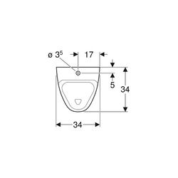 Geberit Alivio Urinal Zulauf von oben, Tiefe 34cm, Abgang nach hinten oder nach unte... GEBERIT-238150600 4022009330380 (Abb. 1)