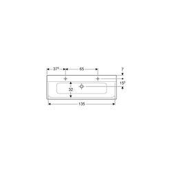 Geberit Xeno2 Möbelwaschtisch, Breite 140cm, Tiefe 48cm, Hahnloch links, rechts, ohn... GEBERIT-500277001 4025416430285 (Abb. 1)