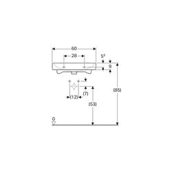 Geberit iCon Waschtisch, Breite 60cm, Tiefe 48,5cm, Hahnloch mittig, ohne Überlauf, ... GEBERIT-124062000 4022009367799 (Abb. 1)