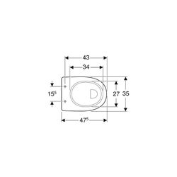 Geberit Renova Comfort Stand-WC Flachspüler, erhöht, Höhe 45cm, Abgang vertikal Tief... GEBERIT-218511600 4022009353655 (Abb. 1)