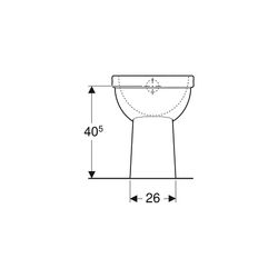 Geberit Renova Comfort Stand-WC Flachspüler, erhöht, Höhe 45cm, Abgang vertikal Tief... GEBERIT-218511600 4022009353655 (Abb. 1)