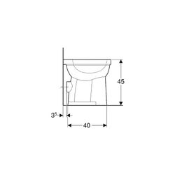 Geberit Renova Comfort Stand-WC Flachspüler, erhöht, Höhe 45cm, Abgang horizontal Ti... GEBERIT-218510600 4022009353754 (Abb. 1)