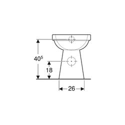 Geberit Renova Comfort Stand-WC Flachspüler, erhöht, Höhe 45cm, Abgang horizontal Ti... GEBERIT-218510600 4022009353754 (Abb. 1)