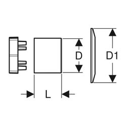 Geberit Blindrosette KOAX Zylinder, Aufnahme, Hochglanz verchromt... GEBERIT-610024213 4025416211334 (Abb. 1)