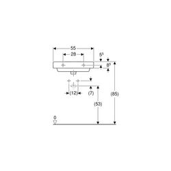 Geberit Smyle Square Waschtisch, Breite 55cm, Tiefe 44cm, Hahnloch mittig, Überlauf ... GEBERIT-500259011 4025416437345 (Abb. 1)