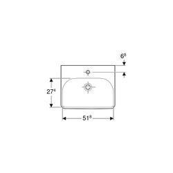 Geberit Smyle Square Waschtisch, Breite 55cm, Tiefe 44cm, Hahnloch mittig, Überlauf ... GEBERIT-500259011 4025416437345 (Abb. 1)