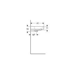 Geberit Smyle Square Handwaschbecken, 50x16x41cm, Hahnloch mittig, Überlauf sichtbar... GEBERIT-500256018 4025416383222 (Abb. 1)