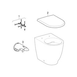 Geberit Acanto Stand-WC Tiefspüler, erhöht, wandbündig, geschlossene Form, Rimfree T... GEBERIT-500602012 4022009353228 (Abb. 1)