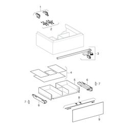 Geberit Xeno2 Unterschrank für Waschtisch, 1 Schublade, 58x22x46,2cm, sculturagrau/M... GEBERIT-500505431 4025416611646 (Abb. 1)