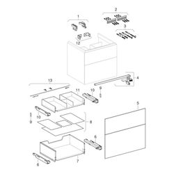 Geberit Xeno2 Unterschrank für Waschtisch, 2 Schubladen, 58x53x46,2cm, sculturagrau/... GEBERIT-500506431 4025416611677 (Abb. 1)