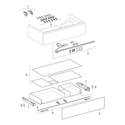 Geberit Xeno2 Unterschrank für Waschtisch mit Ablagefläche links, mit 1 Schublade 88... GEBERIT-500514011 4025416610113 (Abb. 1)